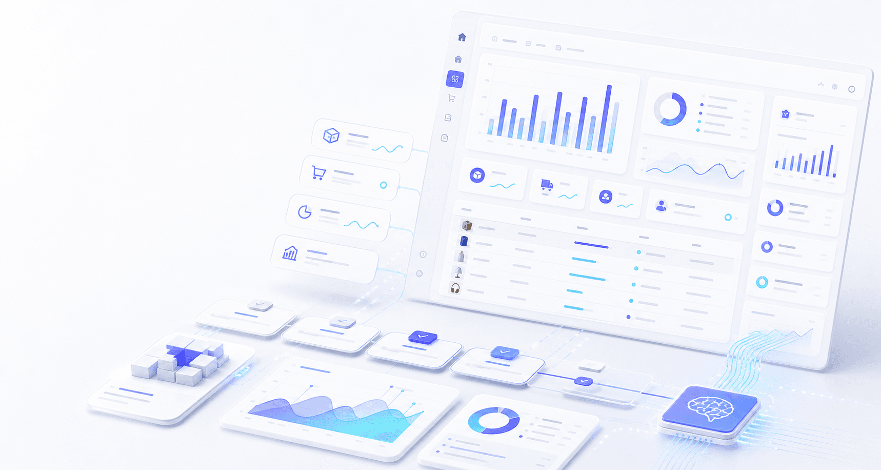 Abstract CelinAI ERP dashboard visualization